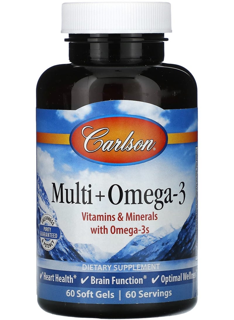 متعدد الفيتامينات + أوميجا 3، 60 كبسولة هلامية