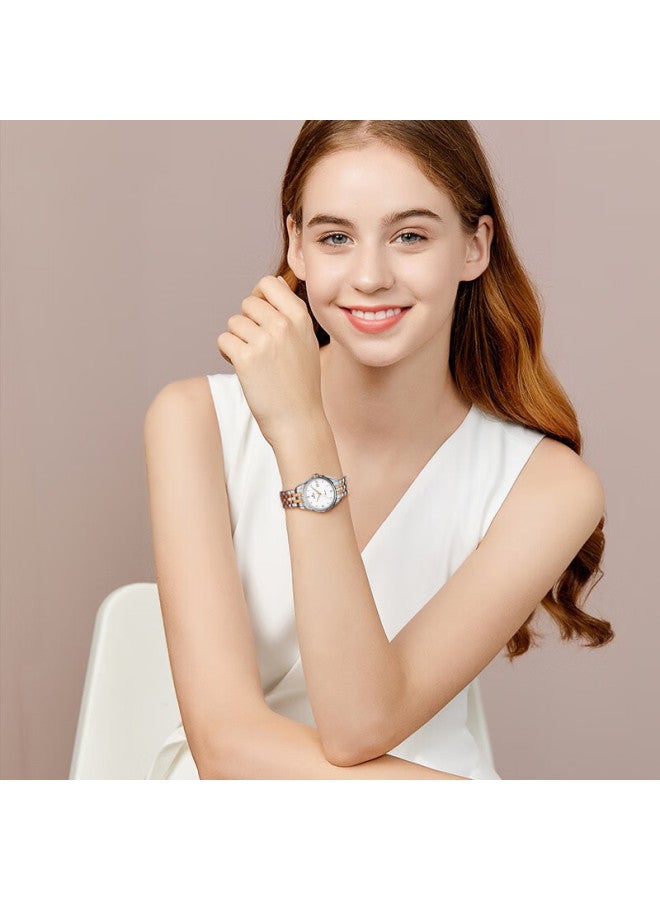 Ebohr Women's Watch, Master Series Tungsten Steel Bracelet, Fashionable Holiday Gift, Ladies Mechanical Waterproof Watch 30060623 - Image 1