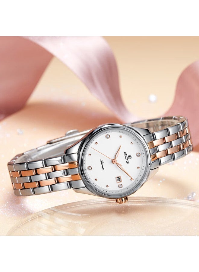 Ebohr Women's Watch, Master Series Tungsten Steel Bracelet, Fashionable Holiday Gift, Ladies Mechanical Waterproof Watch 30060623 - Image 3