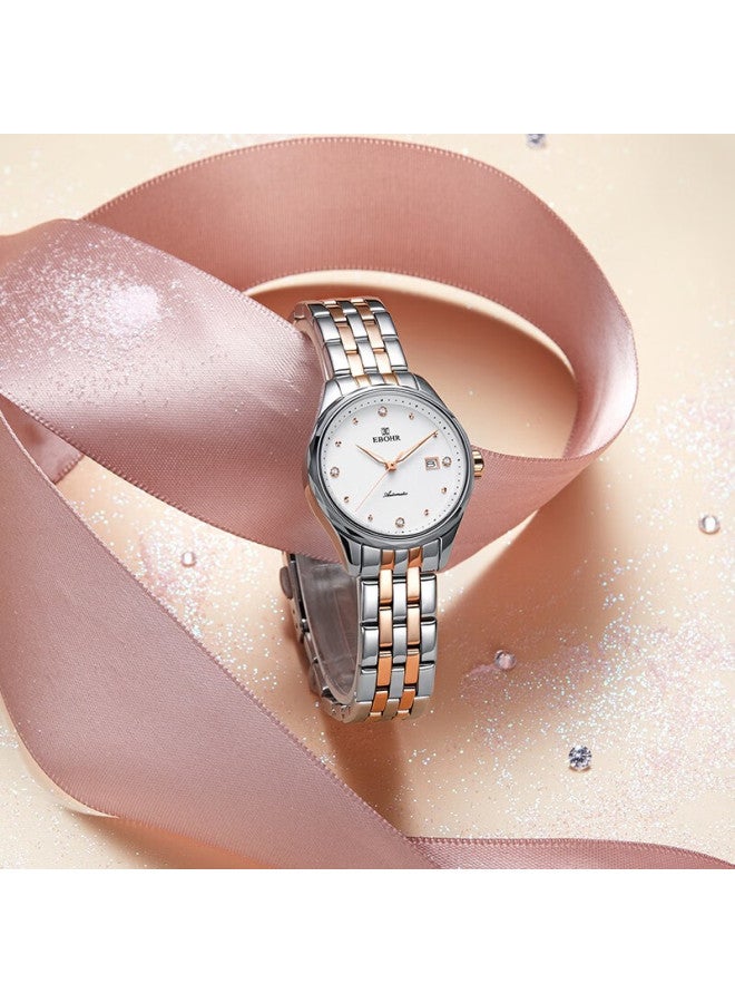 Ebohr Women's Watch, Master Series Tungsten Steel Bracelet, Fashionable Holiday Gift, Ladies Mechanical Waterproof Watch 30060623 - Image 2
