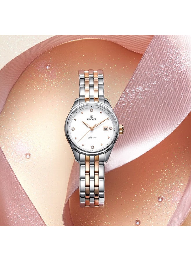 Ebohr Women's Watch, Master Series Tungsten Steel Bracelet, Fashionable Holiday Gift, Ladies Mechanical Waterproof Watch 30060623 - Image 5
