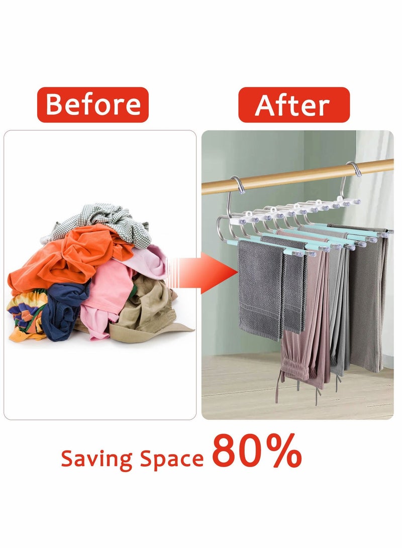 SYOSI Pants Hangers Space Saving 2 Pack Versatile Clothes Hanger Rack for Closet Organizer, Scarf Towels Jeans - Image 4