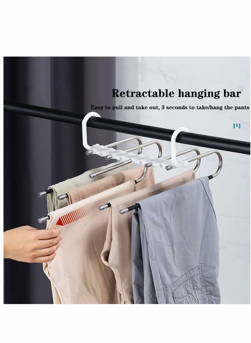 SYOSI Pants Hangers Space Saving 2 Pack Versatile Clothes Hanger Rack for Closet Organizer, Scarf Towels Jeans - Image 5