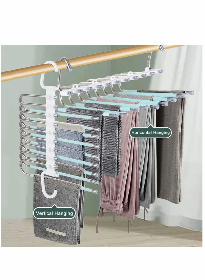 SYOSI Pants Hangers Space Saving 2 Pack Versatile Clothes Hanger Rack for Closet Organizer, Scarf Towels Jeans - Image 3