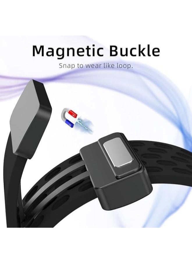 Generic - Ecosystem Magnetic Bands for Apple Watch Band 41mm 40mm 38mm, for Women Men, Soft Silicone Magnetic Buckle Breathable Sport Watch Strap for iWatch Series SE 8 7 6 5 4 3 2 1 Ultra (Black) - Image 1