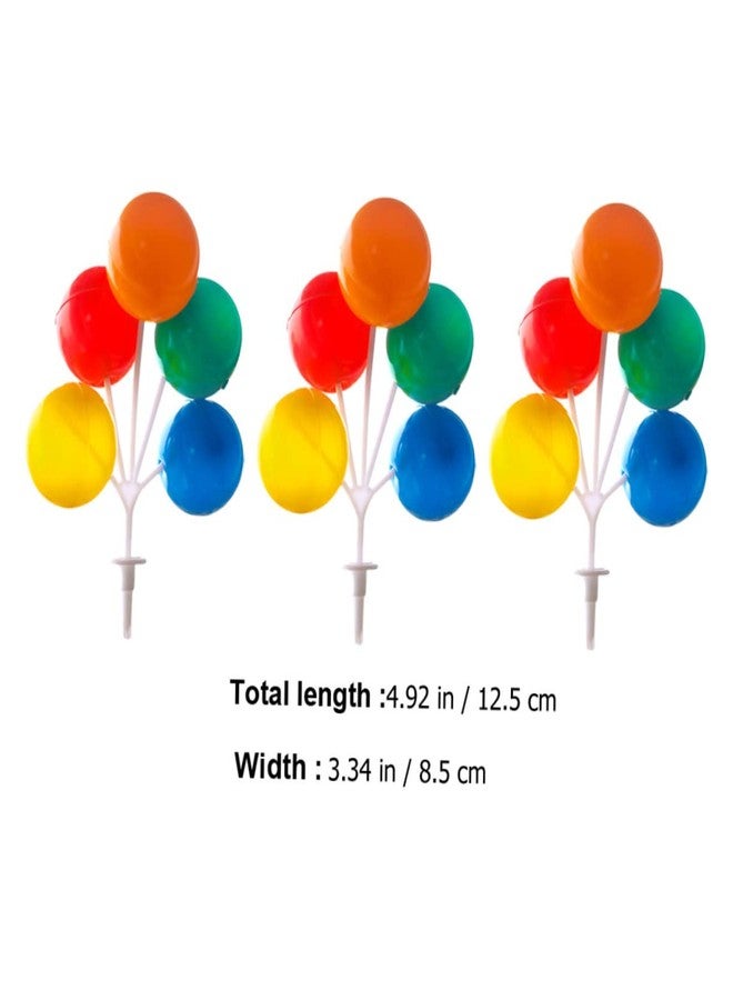 JOINPAYA 5pcs Colorful Mini Balloon Cake Toppers: 5 inch Plastic Balloon Garland Reusable Decorative Picks Birthday Cake Inserts Wreath Decor Props for Birthday Party Wedding and Celebration - Image 2
