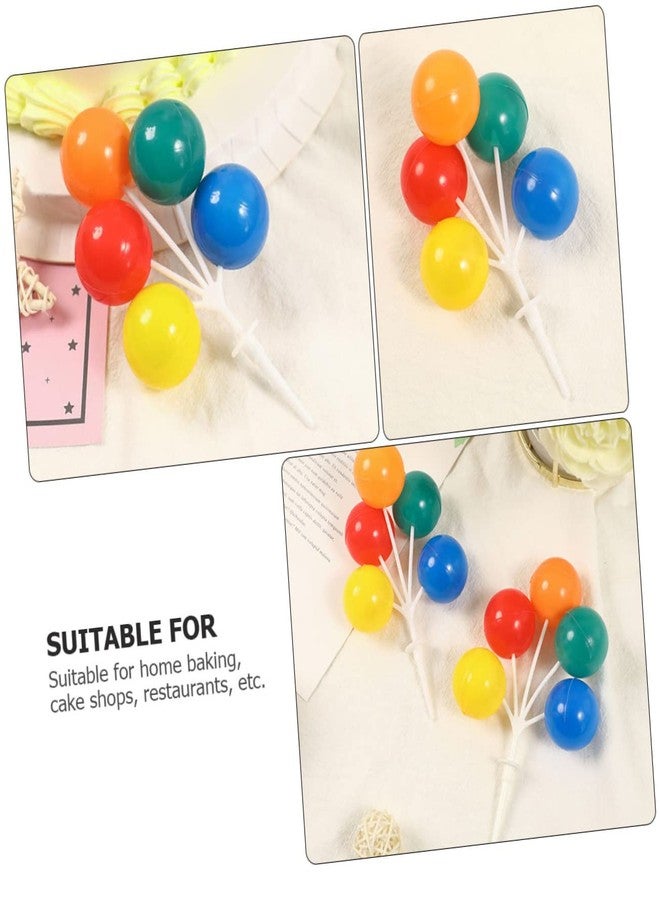 JOINPAYA 5pcs Colorful Mini Balloon Cake Toppers: 5 inch Plastic Balloon Garland Reusable Decorative Picks Birthday Cake Inserts Wreath Decor Props for Birthday Party Wedding and Celebration - Image 4