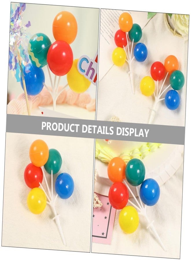 JOINPAYA 5pcs Colorful Mini Balloon Cake Toppers: 5 inch Plastic Balloon Garland Reusable Decorative Picks Birthday Cake Inserts Wreath Decor Props for Birthday Party Wedding and Celebration - Image 3