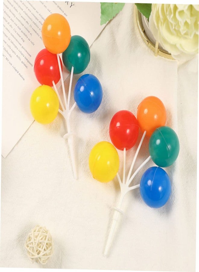 JOINPAYA 5pcs Colorful Mini Balloon Cake Toppers: 5 inch Plastic Balloon Garland Reusable Decorative Picks Birthday Cake Inserts Wreath Decor Props for Birthday Party Wedding and Celebration - Image 5
