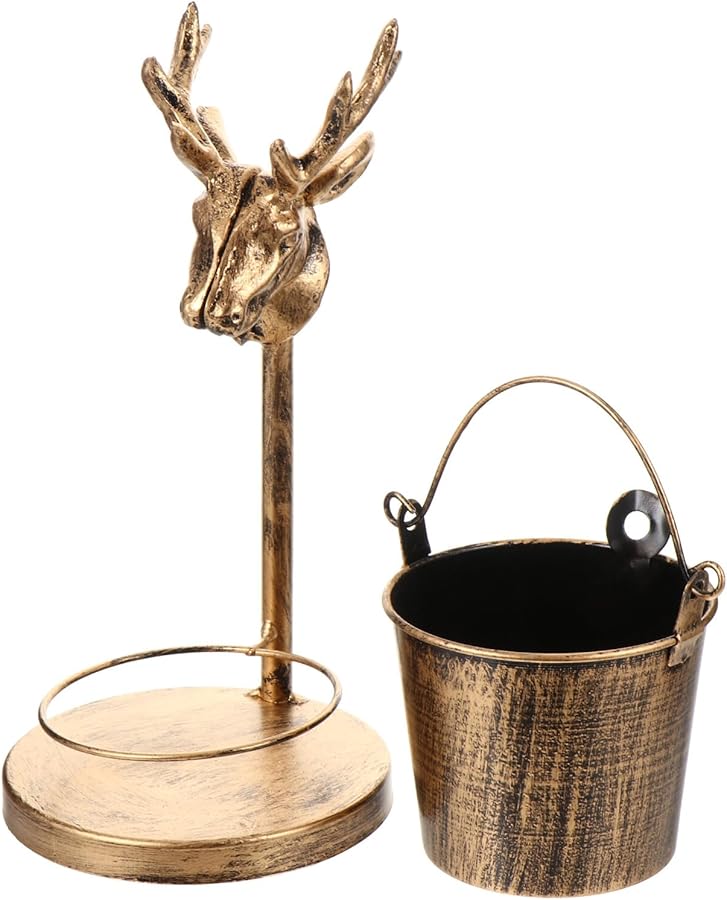 منفضة سجائر حاملة أقلام برأس غزال حديدي صينية تخزين زخرفية للمكتب المنزلي - Image 2