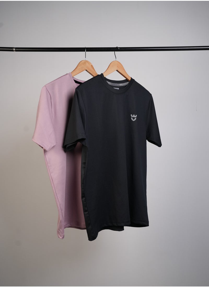 GENRLS Men's Everyday Fit 2-Piece T-Shirt Set – Lilac & Black  - Image 3