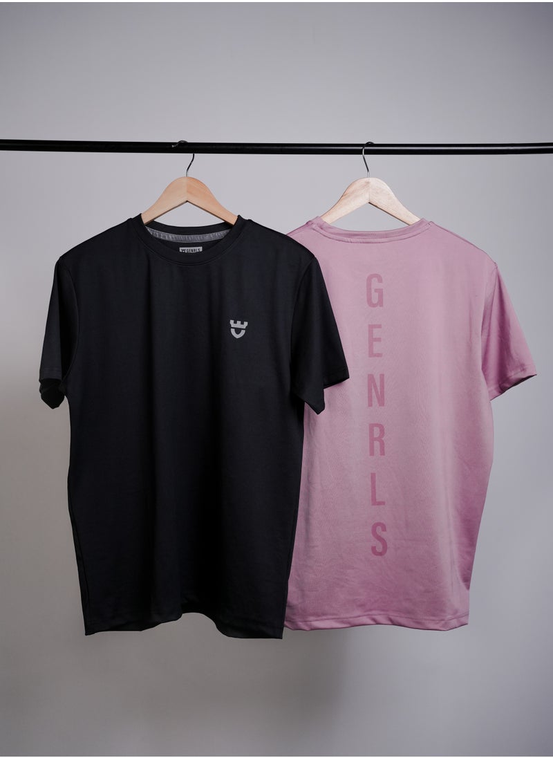 GENRLS Men's Everyday Fit 2-Piece T-Shirt Set – Lilac & Black  - Image 4