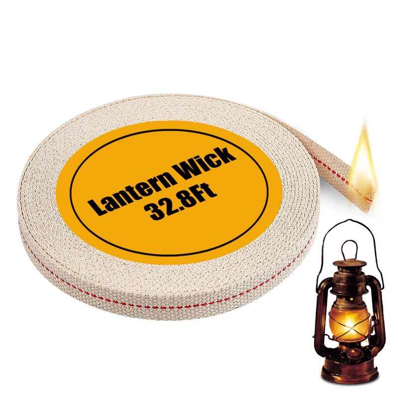 Ninsula 32.8 Feet Oil Lamp Wicks, Each Roll is 1/2-inch Wide Wicks for Oil Lamps, Cotton Oil Lamp Wick Can Be Used As Fuel for Kerosene Lamps, Lanterns and Oil Lamps - Image 1