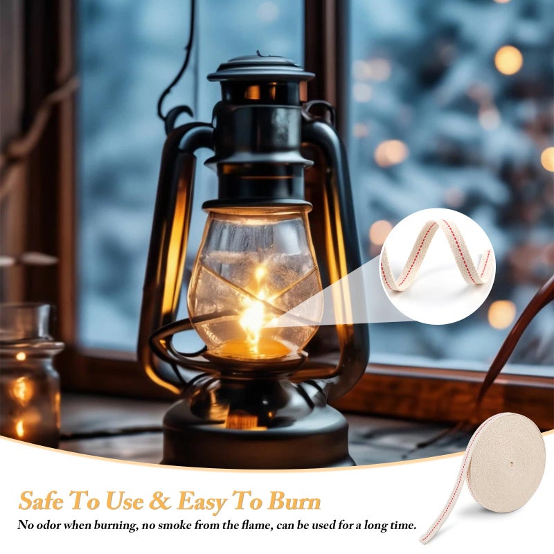 Ninsula 32.8 Feet Oil Lamp Wicks, Each Roll is 1/2-inch Wide Wicks for Oil Lamps, Cotton Oil Lamp Wick Can Be Used As Fuel for Kerosene Lamps, Lanterns and Oil Lamps - Image 5