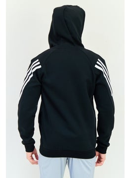 Adidas Men Sportswear Fit Long Sleeves Outdoor Full Zip  Hoodie, Black  - Image 3