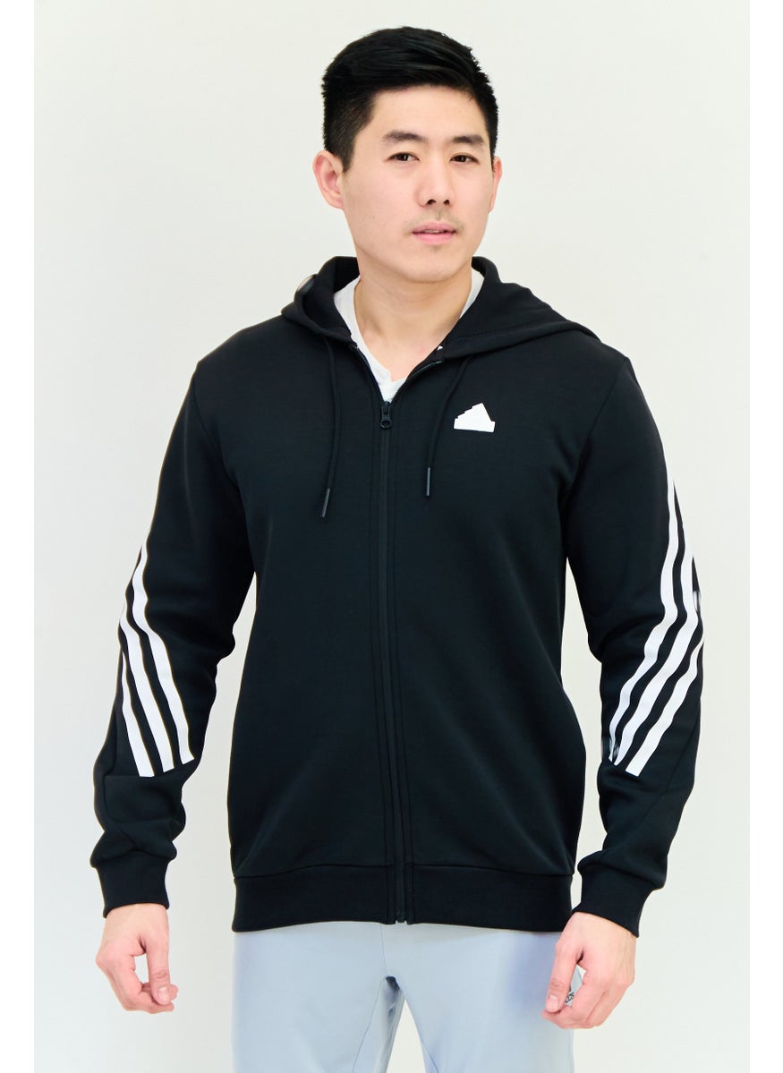 Adidas Men Sportswear Fit Long Sleeves Outdoor Full Zip  Hoodie, Black  - Image 1