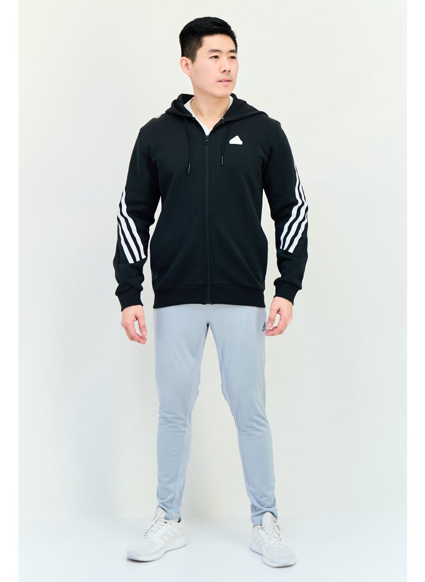 Adidas Men Sportswear Fit Long Sleeves Outdoor Full Zip  Hoodie, Black  - Image 4