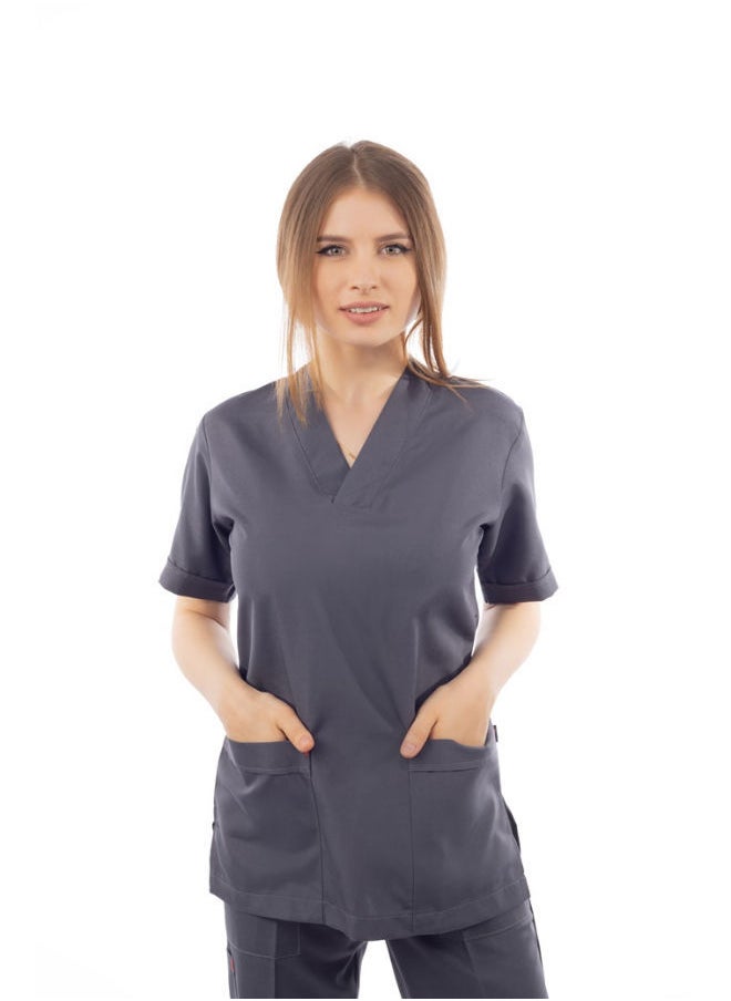 APEX Dark Grey Female Scrub  - Image 2