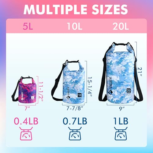 VILLEY Dry Bag Waterproof 5L Roll Top Sack Keeps Gear Dry Lightweight Sack for Kayaking Boating Camping Swimming and Beach Adventures Red Camo - Image 2