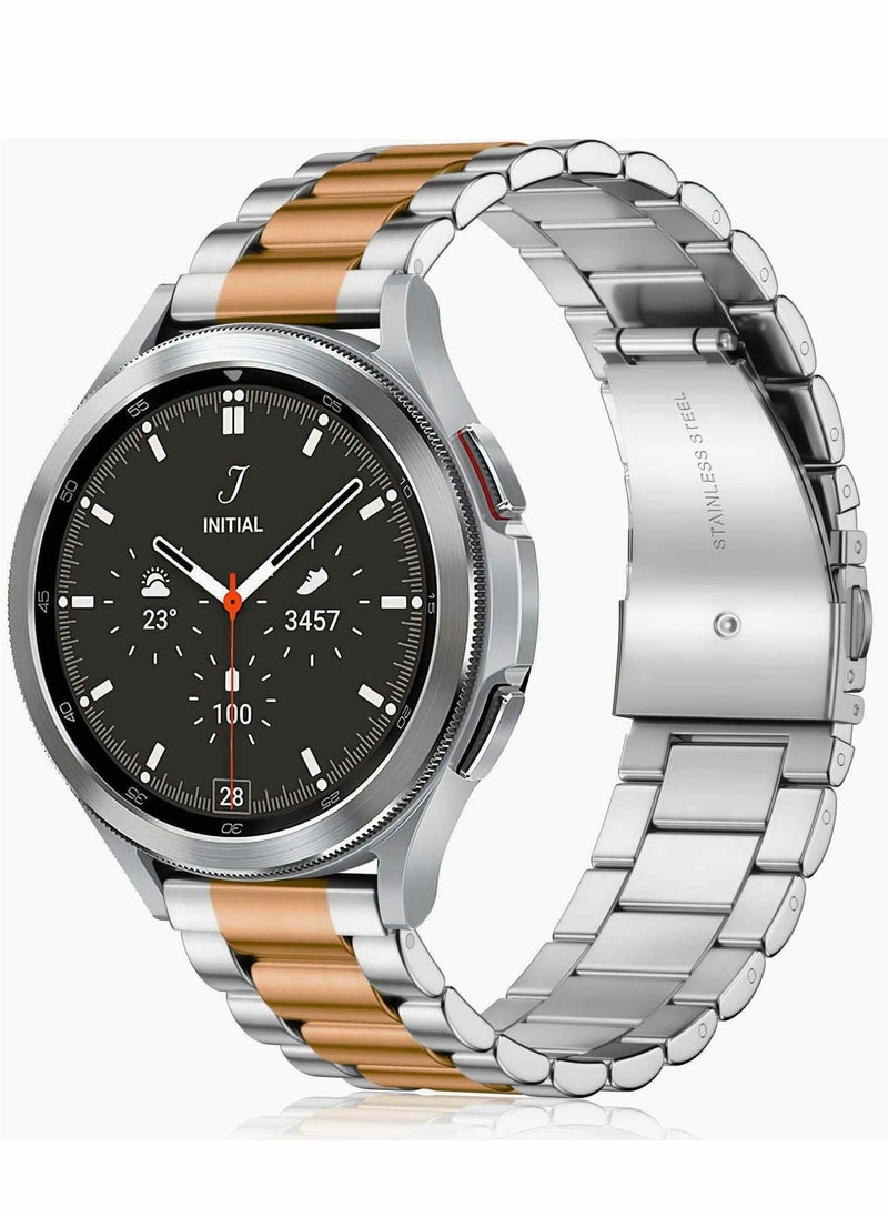 Stainless Steel Metal Watch Bands for Samsung Galaxy Watch 5/4 Band 40mm 44mm, Gapless Metal Mesh Replacement Strap for Samsung Galaxy Watch 4/5 Classic 46mm 42mm - Image 1