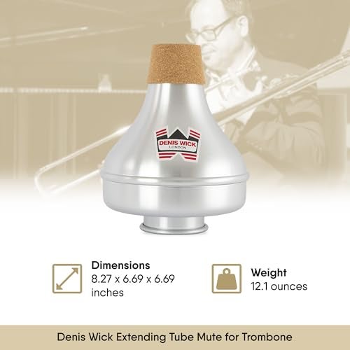 Denis Wick Extending Tube Mute for Trombone, 5507 - Hand-Spun Aluminum & Brass Tube - Classic Wah-Wah Jazz Sound - Enhanced Intonation & Projection - 8.27 x 6.69 x 6.69 inches - Image 3