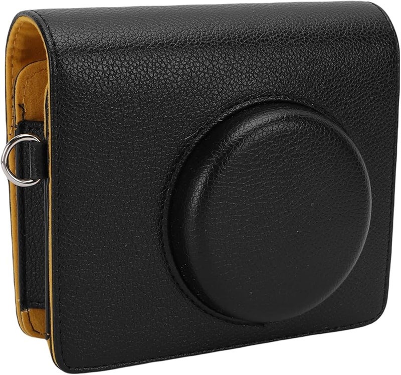 Black PU Leather Camera Bag Case Cover with Adjustable Strap for MS300 - Image 4