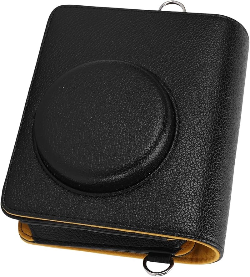 Black PU Leather Camera Bag Case Cover with Adjustable Strap for MS300 - Image 5