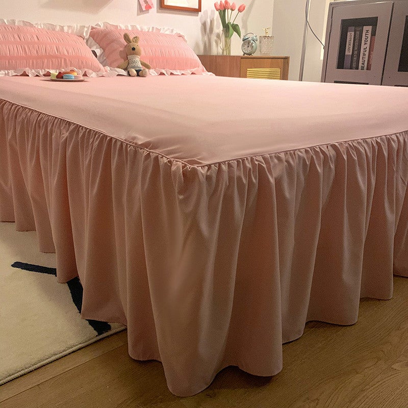 CME Ins Girl's Heart Four-Piece Bed Skirt, Princess-Style Duvet Cover, Korean-Style Student Dormitory Bedding Set - Image 5