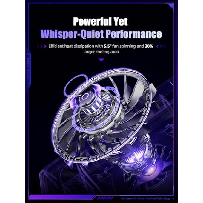 rayihni وسادة تبريد لابتوب V12 ألترا سوداء - Image 3