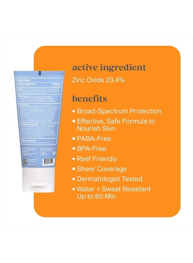 Thinksport Mineral Sunscreen, SPF 50 Clear Zinc Oxide Sunscreen, 2 Fl Oz, Water Resistant Reef Safe Sunscreen, Broad Spectrum UVA/UVB Sun Screen - Image 2