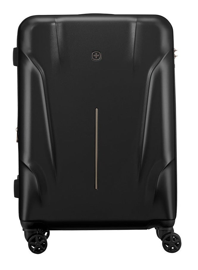Wenger Ryon 68cm Medium Travel Suitcase with Smooth 4 Double Spinner Wheels, TSA Lock & Durable Hard Shell - Black - Image 1