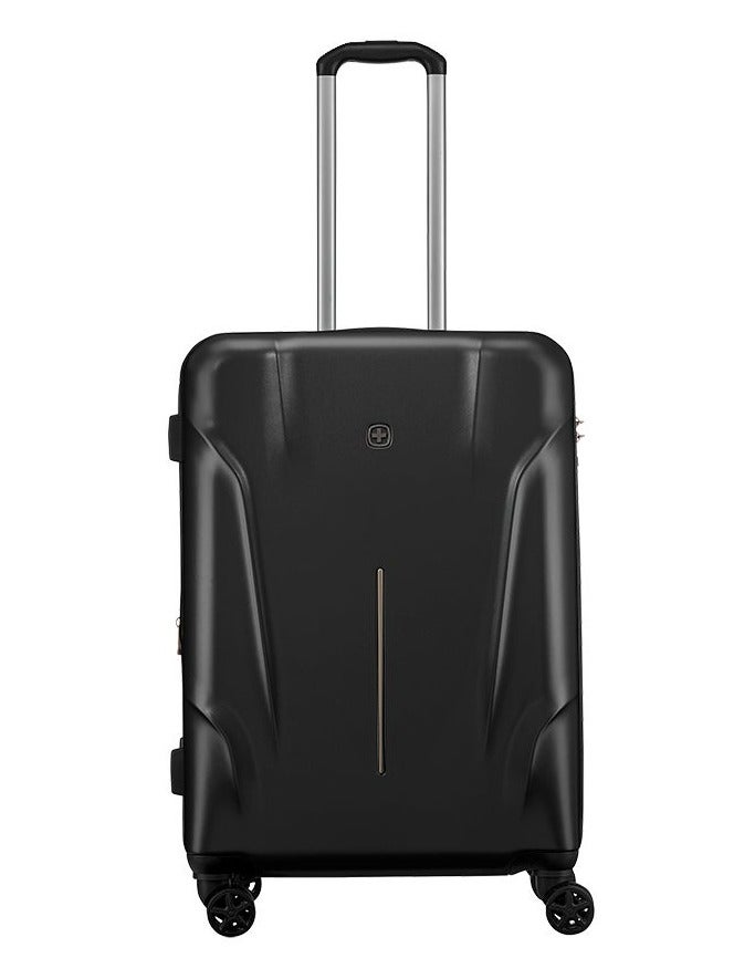 Wenger Ryon 68cm Medium Travel Suitcase with Smooth 4 Double Spinner Wheels, TSA Lock & Durable Hard Shell - Black - Image 2