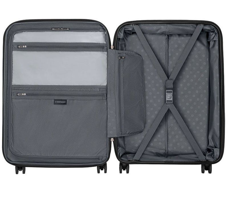 Wenger Ryon 68cm Medium Travel Suitcase with Smooth 4 Double Spinner Wheels, TSA Lock & Durable Hard Shell - Black - Image 3