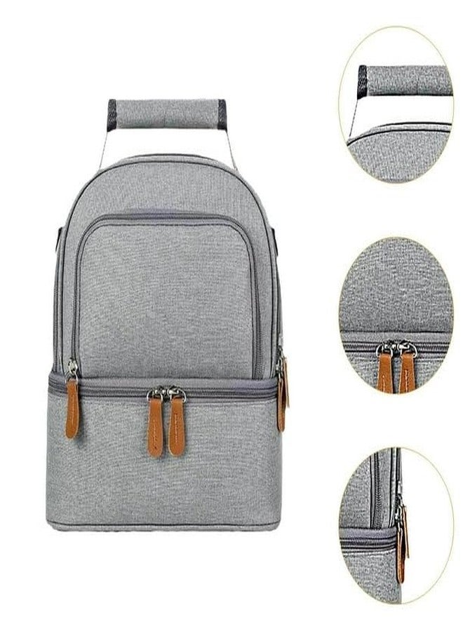 Mancro Breastmilk Cooler Bag with Ice Pack, Fits 6 Insulated Baby Bottles Up to 9 Ounce, Breast Milk Cooler for Nursing Mom (Grey 2) - Image 2