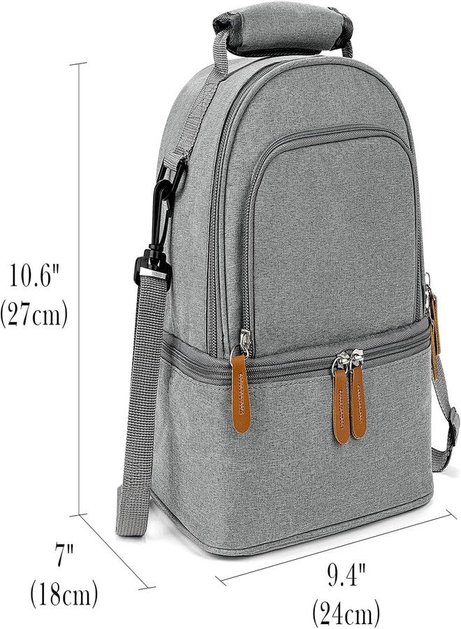 Mancro Breastmilk Cooler Bag with Ice Pack, Fits 6 Insulated Baby Bottles Up to 9 Ounce, Breast Milk Cooler for Nursing Mom (Grey 2) - Image 4