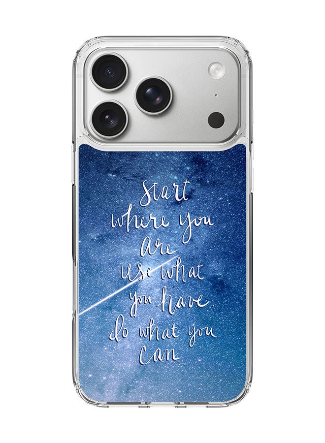 Stylizedd Classic Clear MagSafe Case for iPhone 17 Pro , Hybrid Soft Case Flexible Edges Anti Drop TPU PC Gel Thin Transparent Cover [ Designed for iPhone 17 Pro ] - Start, Use, Do