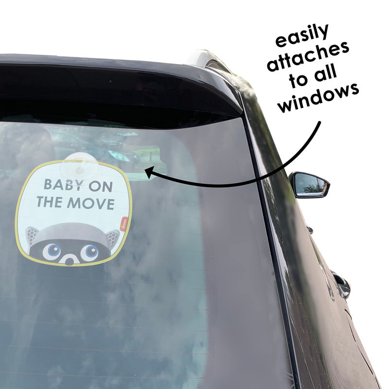 Diono Baby On The Move 2 Pack of Baby On Board Car Window Stickers with Suction Cups - Image 5