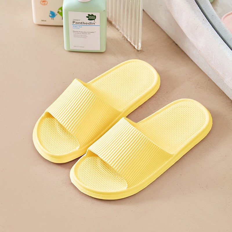 Solid Color Non-Slip Summer Slippers for Hotel, Home & Bath - Simple Design for Couples