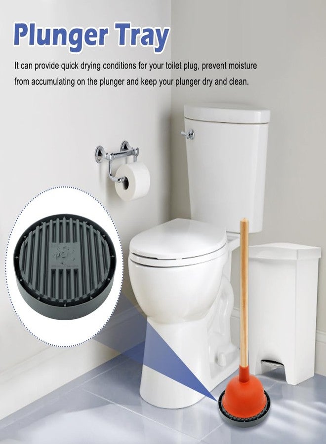 YOSINXU 2 Pcs Plunger Trays, Air Drying Mat for Toilet Plunger, Catches Drips and Dries Quickly, Toilet Plunger Organizer Mat, Toilet Plunger Holder Only - Image 4