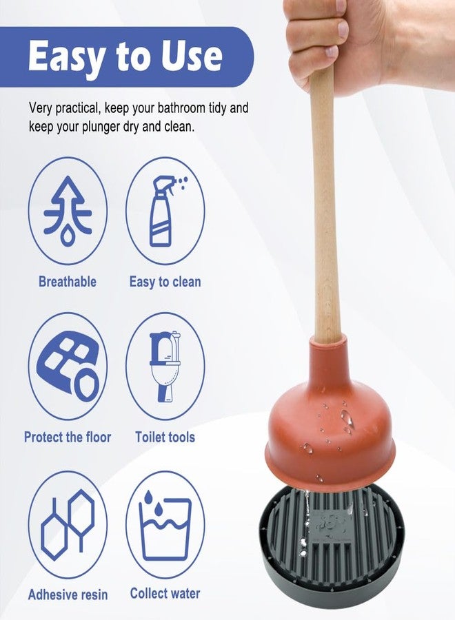 YOSINXU 2 Pcs Plunger Trays, Air Drying Mat for Toilet Plunger, Catches Drips and Dries Quickly, Toilet Plunger Organizer Mat, Toilet Plunger Holder Only - Image 3
