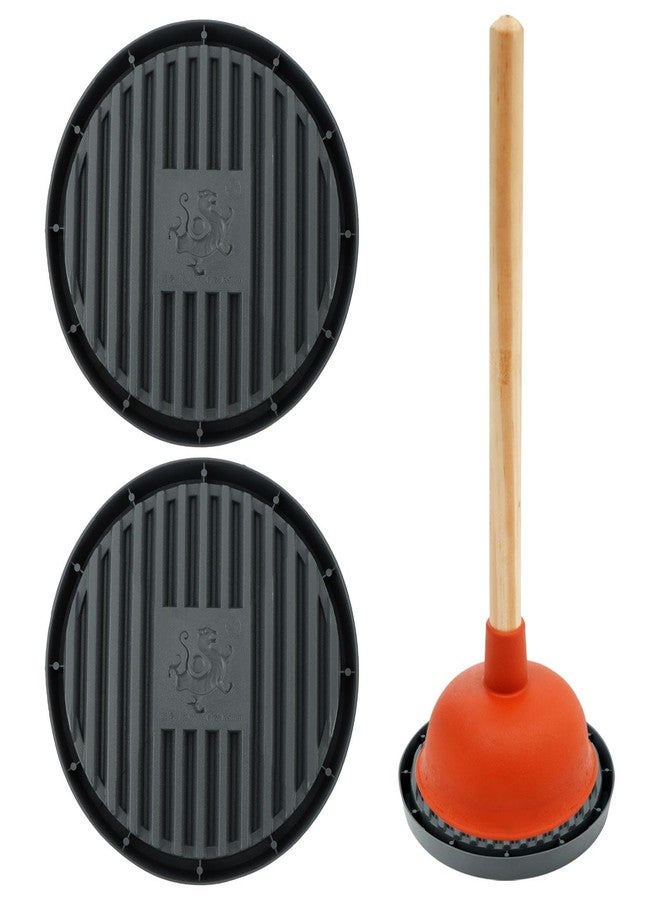 YOSINXU 2 Pcs Plunger Trays, Air Drying Mat for Toilet Plunger, Catches Drips and Dries Quickly, Toilet Plunger Organizer Mat, Toilet Plunger Holder Only - Image 1