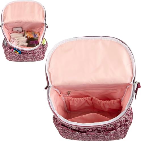 Baby Essentials Multi-Function Floral Diaper Backpack and Travel Nappy Baby Bag with Changing Pad and Stroller Straps - Image 5