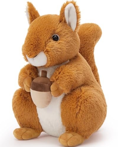 BENINY 14 Realistic Squrrile Stuffed Animal Cute Squirrel Plush Toy with Holding Mini Acorn Plushie Gift for Kids - Image 1