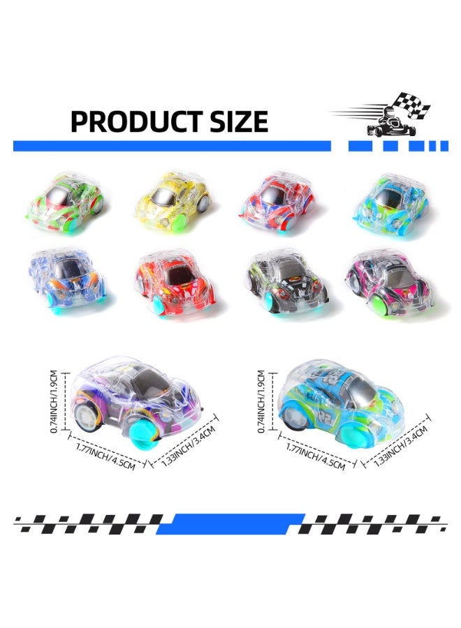 Halamodo 50Pcs Mini Racing Car Set, Transparent Double-Layer Inertia Friction Powered Cars Toys | Kids Toy Car Model Mini Racing Cars | Toddler Push-and-Go Racing Vehicles | Party Favors Classroom Prizes | Boys Girls Birthday Gifts , 4.5x3.4x1.9cm - Image 2