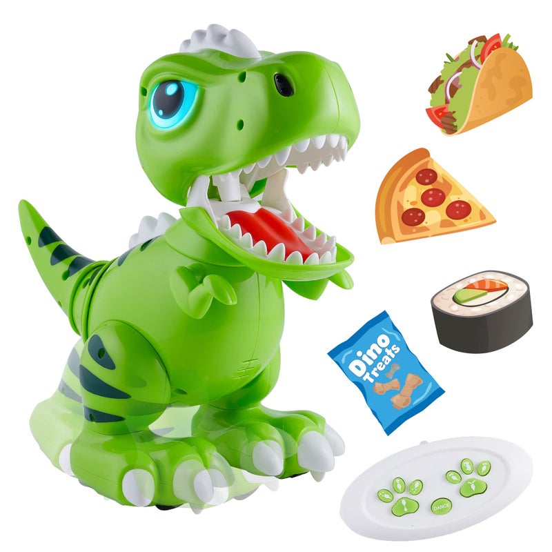Power Your Fun Robo Pets T-Rex Dinosaur Toy for Boys and Girls- Remote Control Robot Toy with LED Light Eyes, Interactive Hand Motion Gestures, STEM Programmable Treats Toys, Walking, Dancing Robot Dinosaur for Kids - Image 1