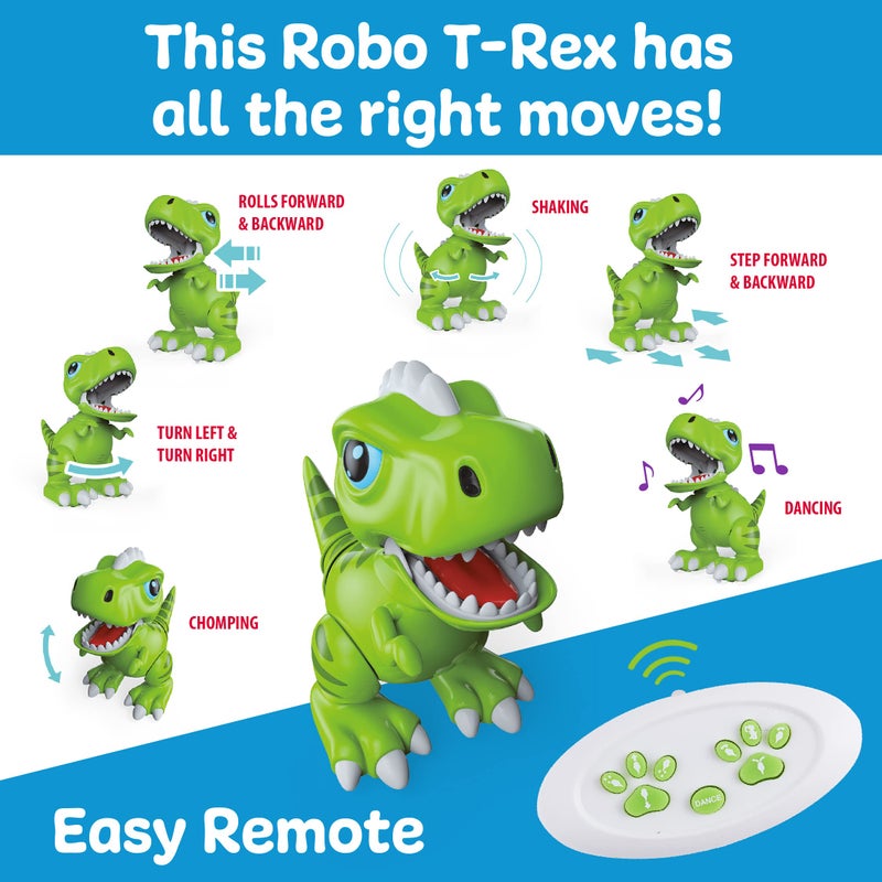 Power Your Fun Robo Pets T-Rex Dinosaur Toy for Boys and Girls- Remote Control Robot Toy with LED Light Eyes, Interactive Hand Motion Gestures, STEM Programmable Treats Toys, Walking, Dancing Robot Dinosaur for Kids - Image 3