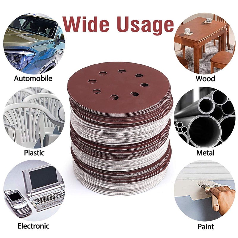 CAZAR CAZAR Sanding Disc 180mm 7 7 Inch with 8 Holes for Dust VacuumDry Wall Sander 60 Grit 50Pcs Pack - Image 5