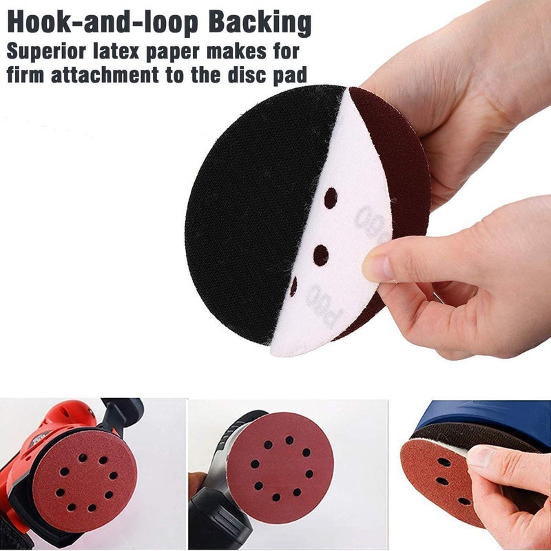 CAZAR CAZAR Sanding Disc 180mm 7 7 Inch with 8 Holes for Dust VacuumDry Wall Sander 60 Grit 50Pcs Pack - Image 3