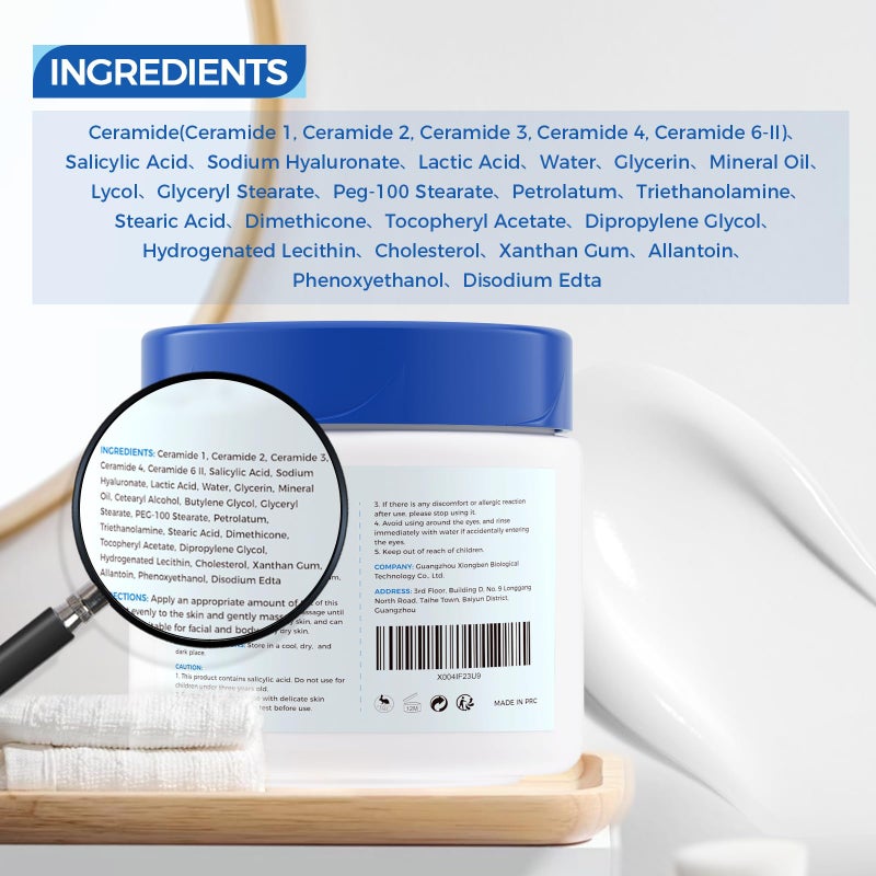 OUKEYA SA Cream for Rough & Bumpy Extremely Dry Skin with 5 Kinds of Ceramides & Salicylic Acid,Exfoliating Moisturizing Body Lotion with Long-Lasting Moisture,Dermatologist Recommended,12.35 Ounce - Image 2