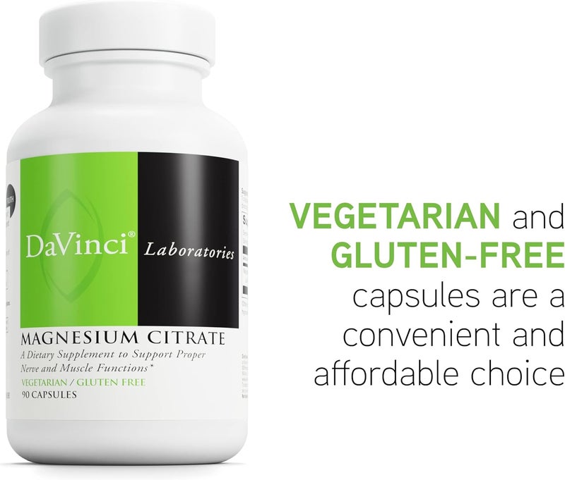 DaVinci Labs Magnesium Citrate  Dietary Supplement to Support Muscle Health Healthy Nerves and Mineral Absorption  with 140 mg Magnesium per Serving  GlutenFree  90 Vegetable Capsules - Image 5